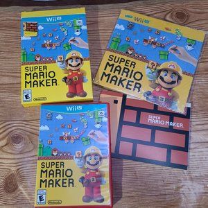 Super Mario Maker Wii U Game w/ collectible pin set